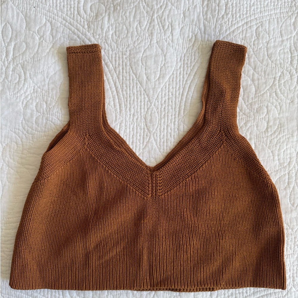 Wilfred Cropped Brown Knit Tank